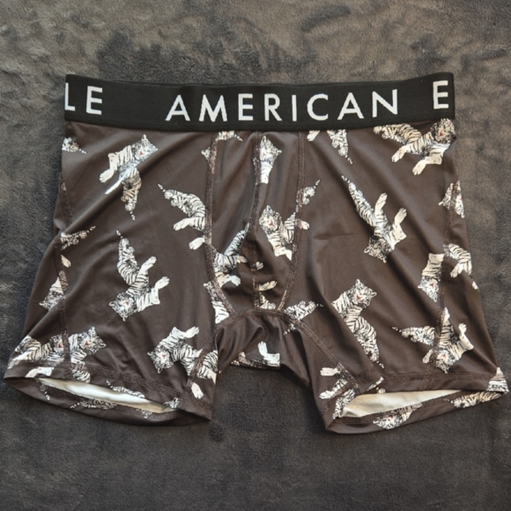 American Eagle Outfitters Men's Black Boxer Briefs with Tiger Print